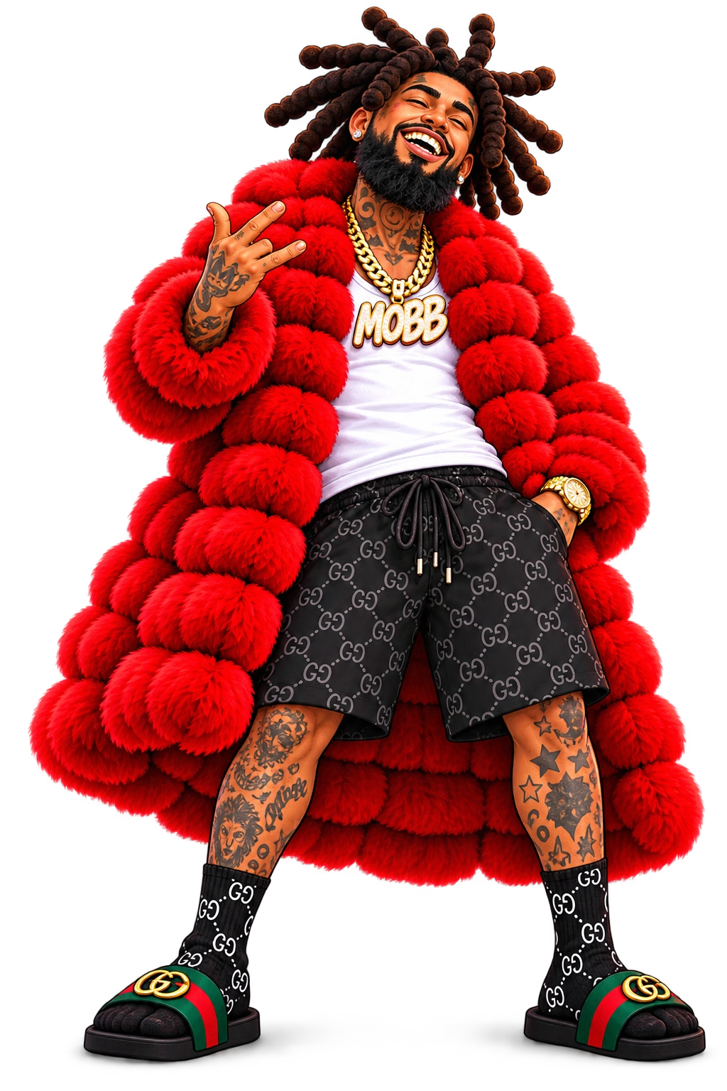Rohni in his red coat